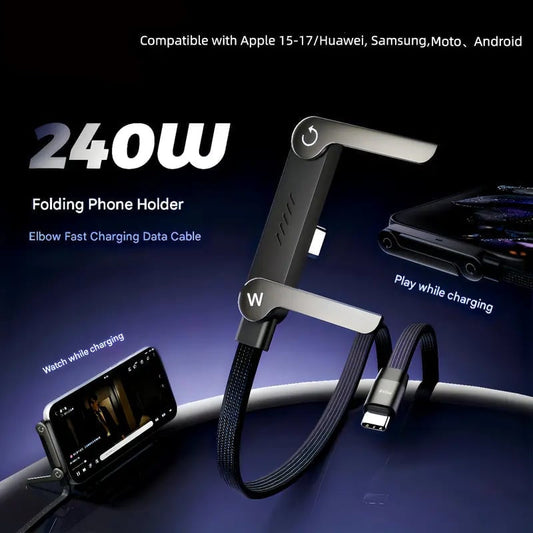 🔥New Year's offers!⚡50K+ sold!🏆2-in-1 Fast Charging Cable with Adjustable Phone Stand