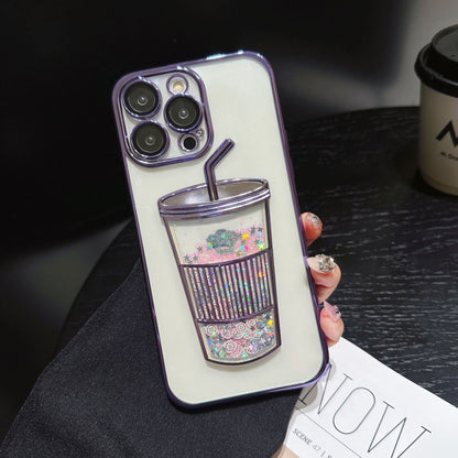 3D mug for iPhone quicksand case gradient glitter case