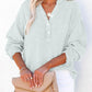🔥 LAST DAY SALE 50% OFF🔥 Womens Casual Gauze Button Neck Long Sleeve Oversized Blouses