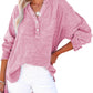 🔥 LAST DAY SALE 50% OFF🔥 Womens Casual Gauze Button Neck Long Sleeve Oversized Blouses