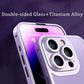 For iPhone Titanium Alloy Double-sided Glass All-inclusive Phone Case