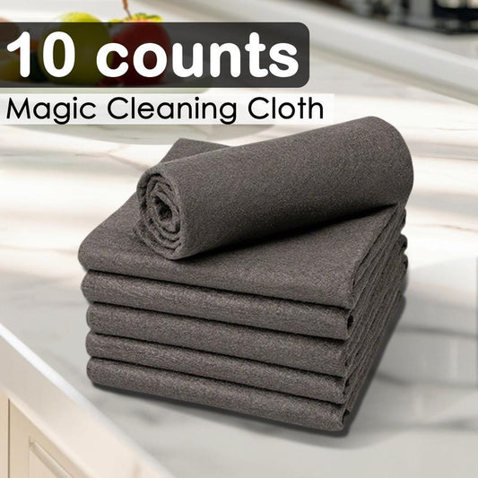 Buy 2  Get 1 Free🎁10 Counts Thickened Magic Cleaning Cloth, Microfiber Streak Free Cloth, Reuseable Magic Fiber Towels Rags, Cleaning cloths with multipurpose use, miracle cloths for glass, kitchen and vehicle windows.