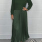💖LAST DAY PROMOTION - 50%OFF 💖 Women's Solid Color Long Sleeve Jumper & Pleated Bottom Dress