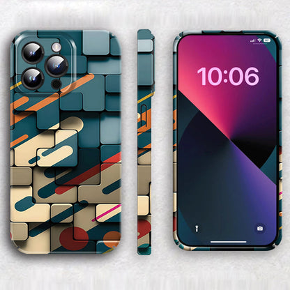 3D Visual Effects Geometric Block Phone Case For iPhone