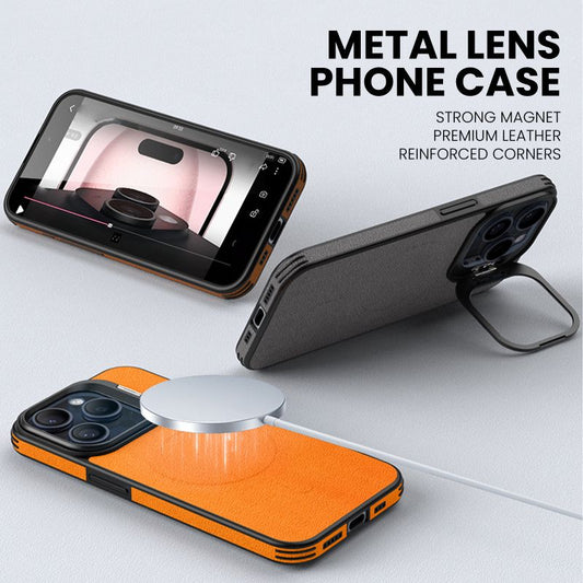 Leather Magnetic Phone Case with Kickstand