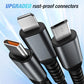 🔌 BUY 1 GET 1 FREE! ✨ Transparent Luminous 3-in-1 Fast Charging Cable - USB-C/Micro-USB with LED Power Indicator & Nylon Braiding 📱💫