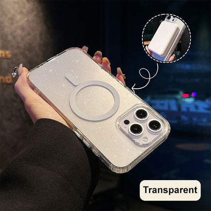 Sparkling Magnetic Clear Phone Case - Support Wireless Charging