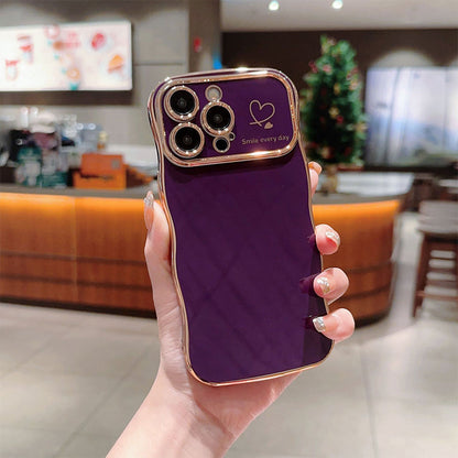 🎅Christmas Specials 50% OFF🎁🎄Cute Wave Shape with Love Heart Raised Camera Protection Phone Case