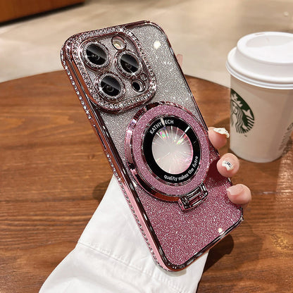 🎁2026 HOT SALE🎉💝Glitter Rhinestones Magnetic iPhone Case with Invisible Stand