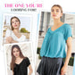 🎁LAST DAY SALE £12.99🔥Summer Hot Sale 50% OFF⏳Women's Casual Pleated V-Neck Short-Sleeve Top
