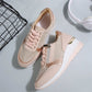 💗LAST DAY - PROMOTION💗Women's Casual Mesh Lace-Up Wedge Sole Sneakers with Side Zipper