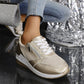 💗LAST DAY - PROMOTION💗Women's Casual Mesh Lace-Up Wedge Sole Sneakers with Side Zipper