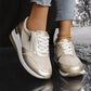 💗LAST DAY - PROMOTION💗Women's Casual Mesh Lace-Up Wedge Sole Sneakers with Side Zipper