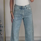🔥 LAST DAY PROMOTION - 50%OFF 🔥Straight leg jeans with rhinestones
