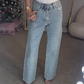 🔥 LAST DAY PROMOTION - 50%OFF 🔥Straight leg jeans with rhinestones