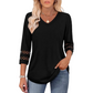 💥Last Day Special Sale 49% OFF💝2025 New Womens 3/4 Length Sleeve Tops Trendy V Neck T Shirts