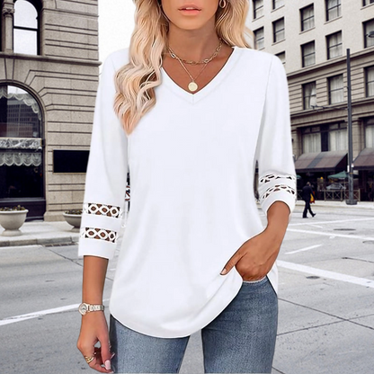 💥Last Day Special Sale 49% OFF💝2025 New Womens 3/4 Length Sleeve Tops Trendy V Neck T Shirts