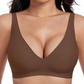 Leopard print Hot Sale🔥10,000+ Sold This Week💕 Jelly Wireless Womens Comfortable Wireless Bras Push Up Bralettes Seamless Tshirts Bras Deep V Everyday Bras