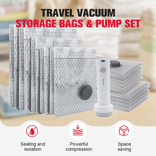🔥LAST DAY  -  PROMOTION🔥 Travel Vacuum Storage Bags & Portable Pump Set