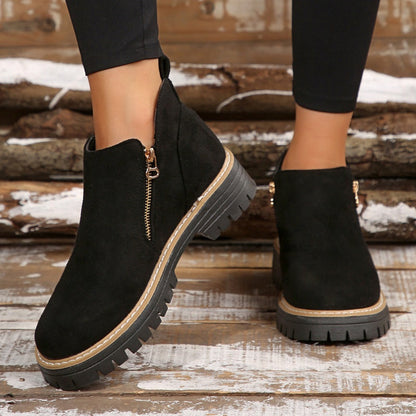 💗Limited-Time Free Ship💗✨Women's Round-Toe Ankle Boots with Side Zipper