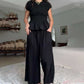 🍂Autumn Sales 50% OFF🔥Women’s Pleated Top & Wide-Leg Pants Set