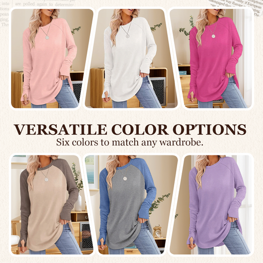 ⏰Hot Sale-50% Off🌼Women's Casual Long Sleeve Round Neck Top