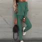 💗LAST DAY -50% OFF💗Off-Shoulder Long Sleeve Top with Drawstring Pants Set
