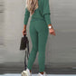 💗LAST DAY -50% OFF💗Off-Shoulder Long Sleeve Top with Drawstring Pants Set