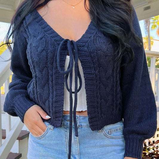 💗Limited Time Free Shipping💗Women’s Casual Knitted Drawstring Open Front Coat