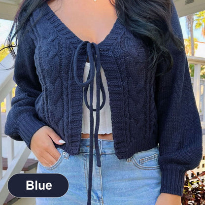 💗Limited Time Free Shipping💗Women’s Casual Knitted Drawstring Open Front Coat