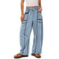 💗LAST DAY - PROMOTION💗Women's Casual Loose Drawstring Wide-Leg Pants