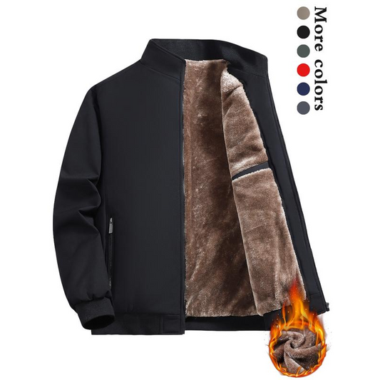 🔥Limited-Time Free Ship🔥Men's Solid Color Zip Up Warm Jacket -💪Anti-wrinkle, windproof, rainproof and snowproof!