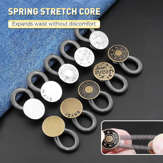 🔥 LAST DAY PROMOTION - 50%OFF 🔥👖👖Spring-Loaded Metal Waist Extender Button for Jeans