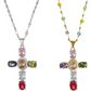 💗LAST DAY - PROMOTION💗Colorful Rhinestone Cross Pendant Necklaces