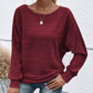 💗LAST DAY - PROMOTION💗Solid Round-Neck Striped Top with Long Sleeves