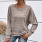 💗LAST DAY - PROMOTION💗Solid Round-Neck Striped Top with Long Sleeves