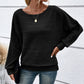 💗LAST DAY - PROMOTION💗Solid Round-Neck Striped Top with Long Sleeves