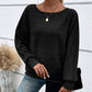 💗LAST DAY - PROMOTION💗Solid Round-Neck Striped Top with Long Sleeves
