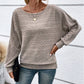 💗LAST DAY - PROMOTION💗Solid Round-Neck Striped Top with Long Sleeves