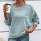 💗LAST DAY - PROMOTION💗Solid Round-Neck Striped Top with Long Sleeves