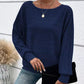 💗LAST DAY - PROMOTION💗Solid Round-Neck Striped Top with Long Sleeves