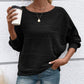 💗LAST DAY - PROMOTION💗Solid Round-Neck Striped Top with Long Sleeves