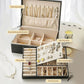 🔥 LAST DAY PROMOTION - 50%OFF 🔥Large Capacity PU Leather Earrings & Necklace Organizer with Lock