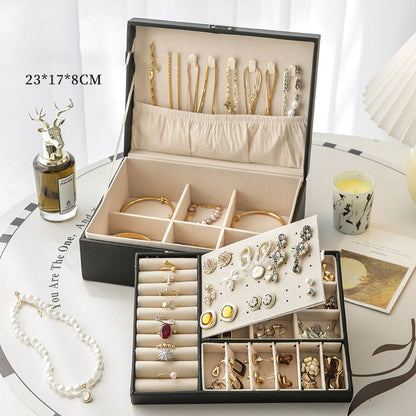 🔥 LAST DAY PROMOTION - 50%OFF 🔥Large Capacity PU Leather Earrings & Necklace Organizer with Lock