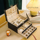 🔥 LAST DAY PROMOTION - 50%OFF 🔥Large Capacity PU Leather Earrings & Necklace Organizer with Lock