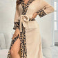 🎅Christmas Specials 50% OFF🎁🎄Women’s Cozy Hooded Leopard Print Bathrobe