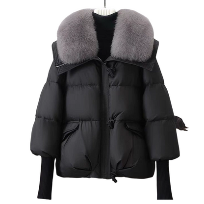 🏆Flash Sale 50% OFF⚡Women’s Stylish Short Down Jacket With Fluffy Collar