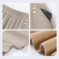 Solid Color Elastic Waistband Straight Leg Pants