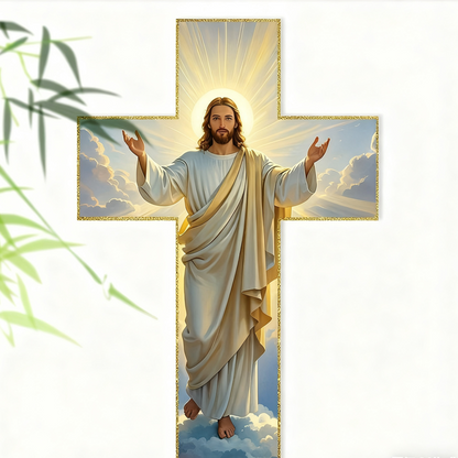 ✝️ BUY 3 GET 4! ✨ Retro Jesus Christ Wall Cross Decor - Vintage Wooden Design with Faith Symbolism for Spiritual Home Accent 🌟🕊️
