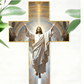 ✝️ BUY 3 GET 4! ✨ Retro Jesus Christ Wall Cross Decor - Vintage Wooden Design with Faith Symbolism for Spiritual Home Accent 🌟🕊️